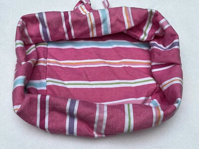 Pottery Barn Kids REVESTIMIENTO MEDIANO A RAYAS ROSA PARA CESTAS 9” X 10” Foto 1 de 4