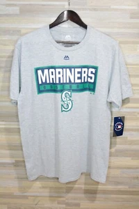 MLB Seattle Mariners Camisa Gris Manga Corta por Majestic Talla L Nueva Con Etiquetas - Imagen 1 de 2