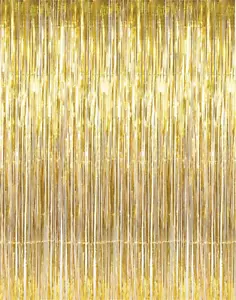 3.2 Ft X 9.8 Ft Metallic Tinsel Foil Fringe Curtains Party Photo Backdrop Party - Picture 1 of 12