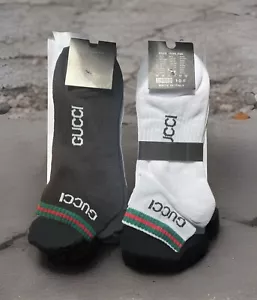 Gucci Ankle SocksM en, Boy.9-11(42-46). Black. White. 1 Of Each Color - Picture 1 of 2
