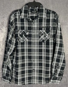 Mens Eighty Eight Platinum Black Long Sleeve Button Shirt Plaid Size XL - Picture 1 of 11