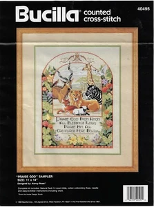 Bucilla~ Muestreador Alabanza Dios #40495~Kit Punto de Cruz Contado  - Imagen 1 de 2