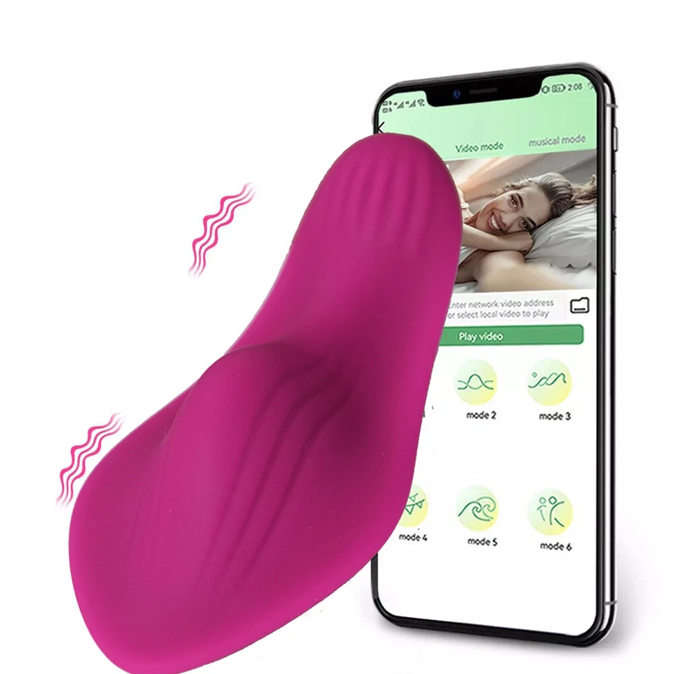 Tragbares vibrierendes Damen Höschen Massagegerät kabellos APP Fernbedienung Unterwäsche - Bild 1 von 4