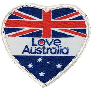 PARCHE BORDADO VINTAGE LOVE AUSTRALIA RECUERDO TELA TEJIDA COSIDA INSIGNIA BANDERA - Imagen 1 de 3