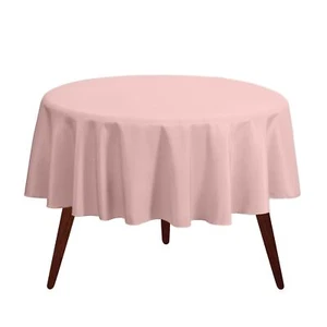 Round Tablecloth - 108 Inch Pink Round Table Cloth for 48 to 72 Inch Round Ta... - Picture 1 of 4