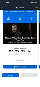 Morgan Wallen Tickets - Houston, TX - 05/26/23 - Sec 423/Row 14 (Check descrip) - Picture 1 of 4