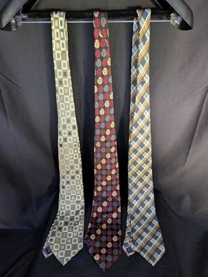 Corbata Roberto Villini Couture 100% Seda - Lote de 3 - Tonos Tierra Multipatrón Foto 1 de 4