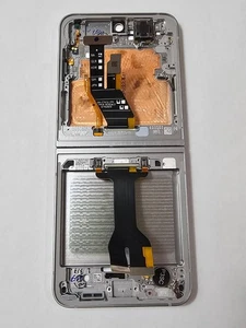 Conjunto de bisagra de carcasa Samsung Galaxy Z Flip6 F741U cables flexibles plateados OEM USADO - Imagen 1 de 7