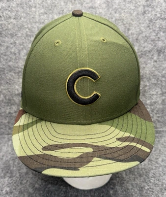 Gorra New Era 59FIFTY Chicago Cubs Camuflada Talla 7 3/8 Verde Ejército MLB Ajustada Foto 1 de 4