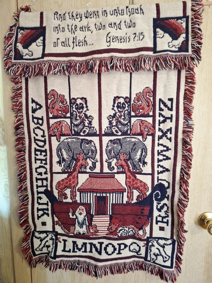 De Colección Tapiz Arca de Noé 100% Algodón Fino Arte de Pared Simply Country Exc Con40"L 22"W Foto 1 de 4