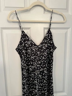 Nili Lotan Silk Cami Gown Daisy Print Size Large - Image 1 of 4
