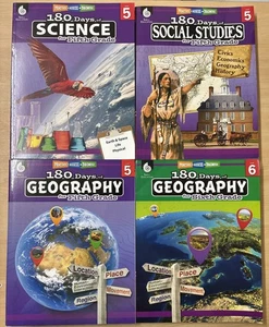 Lot 4 180 Days 5th 6th 5-6 Grade Workbooks of Social Studies Geography Science - Picture 1 of 14