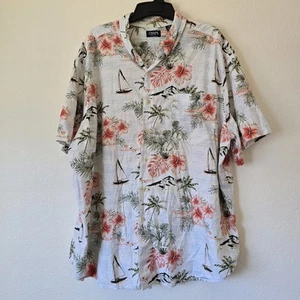 Chaps Men 4XB Hawaiian Short Sleeve Button Down Shirt Resort Wear Beach Vacation - Picture 1 of 8