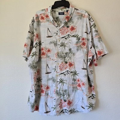 Chaps Men 4XB Hawaiian Short Sleeve Button Down Shirt Resort Wear Beach Vacation - Image 1 of 4