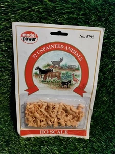 Model Power 5793 HO Unpainted Animals Plastic Figures (Set of 72) - Picture 1 of 2
