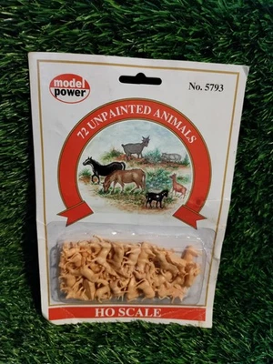 Model Power 5793 HO Unpainted Animals Plastic Figures (Set of 72) - Image 1 of 2