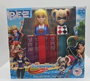 Pez DC Supergirl & Harley Quinn Superhero Girls Candy Dispenser Collectable Set - Picture 1 of 8
