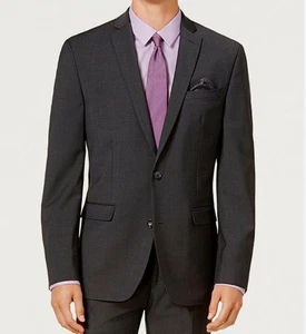 Bar III Men Slim Suit Jacket Charcoal Wool BlD Blazer 44 R NEW $425 THT01CYZ0001 - Picture 1 of 3