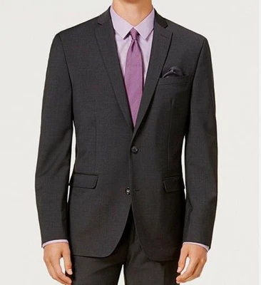 Bar III Men Slim Suit Jacket Charcoal Wool BlD Blazer 44 R NEW $425 THT01CYZ0001 - Image 1 of 3