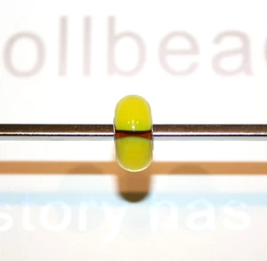 Neu TROLLBEADS OOAK Unikat LAA 925S Bead gelb & bräunliche Streifen - Bild 1 von 6