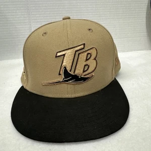 Tampa Bay Ray New Era 10th Anniversary, Beige Fitted Cap, Size 7 1/8 READ - Picture 1 of 5
