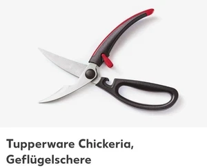 Tupperware Küchenhelfer Schere Geflügelschere Chickeria rot-schwarz - Bild 1 von 1