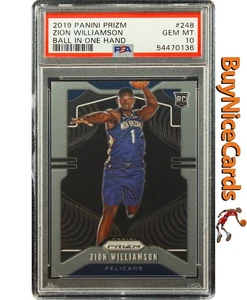 2019 Zion Williamson Panini Prizm Ball in Hand Variation SP RC Rookie 248 PSA 10 - Picture 1 of 4
