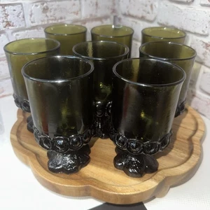 8 Vintage 60er Jahre Tiffin Franziskaner Madeira schwere kleine Fußkelche 5" - Bild 1 von 5