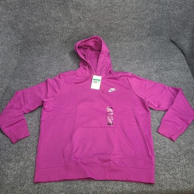 Nike Sweatshirt Womens Extra Large Purple Fuchsia Club Fleece Hoodie Sweater XL - Image 1 of 4
