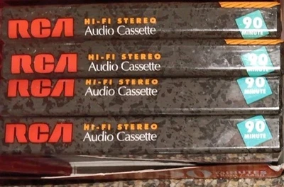 Lote de 4 cintas de casete de audio en blanco RCA de 90 minutos selladas estéreo de alta fidelidad Foto 1 de 3