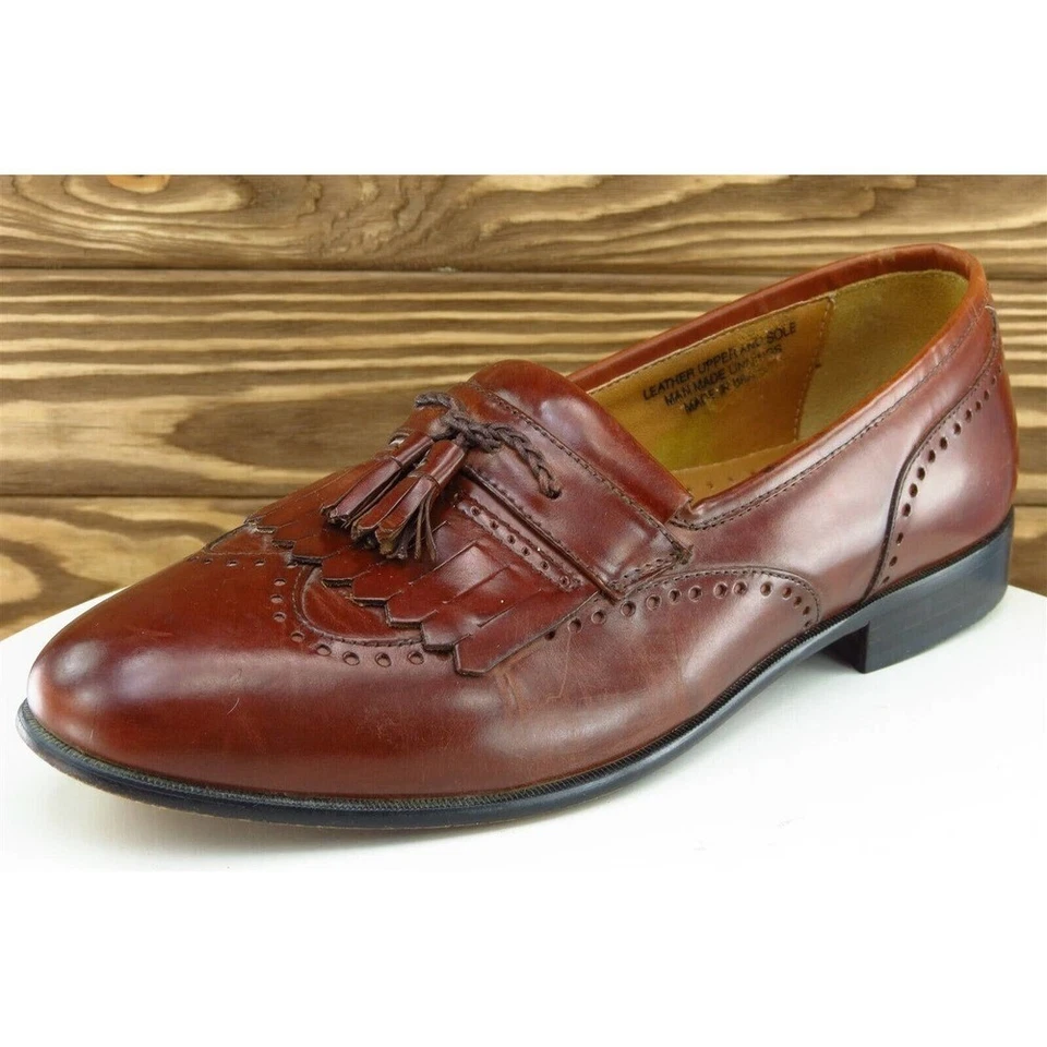 Zapatos Stacy Adams Talla 10.5 M Marrón Borla Mocasín Cuero Hombres 23412 Foto 1 de 4