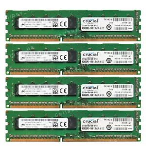 Micron+Crucial 32GB 4X8GB PC3L-12800E DDR3 1600MHz ECC Unbuffered Server Memory - Picture 1 of 6
