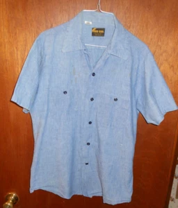 Vintage Washington Dee-Cee Chambray Denim Sz 15-Medium Streetwear SS Work Shirt - Picture 1 of 8
