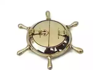 Brass Antique Nautical Wheel Design Ashtray for Couple (Gold 5-inch) Cigar Astra - Picture 1 of 3