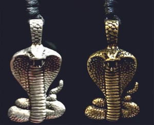 Cobra Snake Pewter Bronze Pendant Necklace Reptile Boa Gothic Biker - Picture 1 of 3