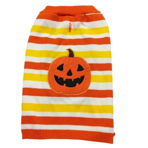 Martha Stewart Pets Halloween Dog Striped Orange Pumpkin Sweater Costume Large - Picture 1 of 4