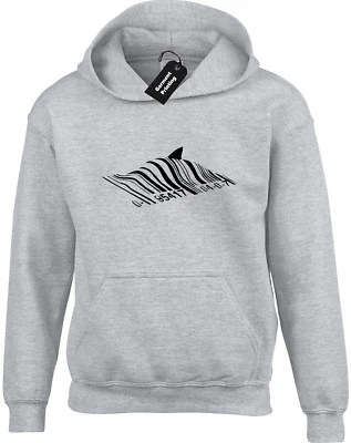 BARCODE SHARK HOODY HOODIE BANKSY URBAN ART RETAIL TOP BIG TALL SIZE 3XL 4XL 5XL - Image 1 of 4