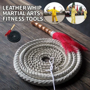 Leather Whip Martial Arts Fitness Tools Outdoor Toy Adults Whip for Exercise - Picture 1 of 14