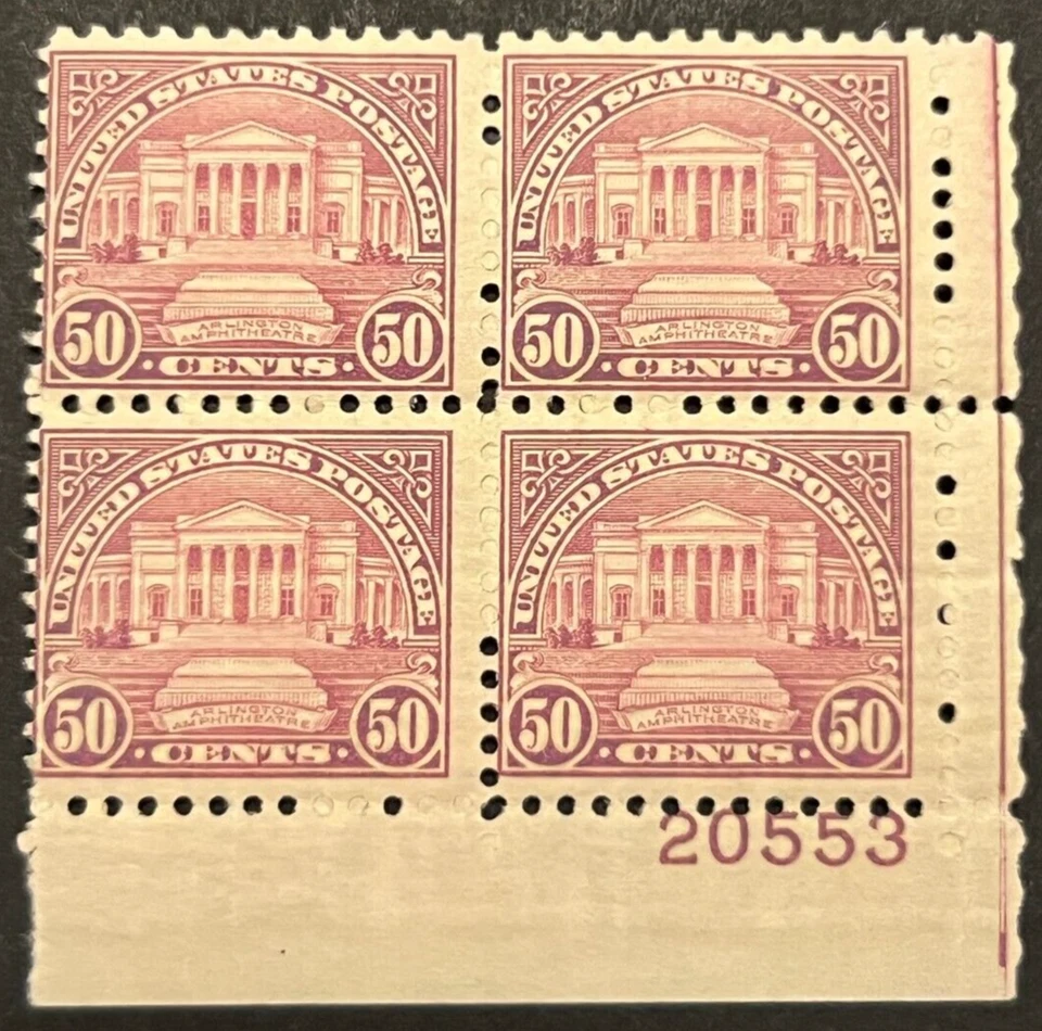 Scott#: 701 - Amphitheater 50¢ 1931 Plate Block of Four MNHOG - Image 1 of 2