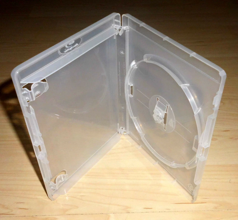 Blu Ray Hülle Einfach 1fach 1-fach transparent durchsichtig BluRays Blue PS3 Neu - Bild 1 von 1