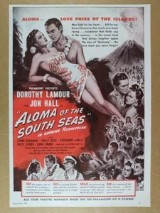 1941 Aloma of the South Seas Film Promo Dorothy Lamour Vintage Print Ad - Bild 1 von 1