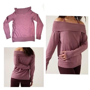 ATHLETA Dark Sugarplum Heather Studio Barre Sweatshirt XS TP XSmall Tall Petite - Picture 1 of 14