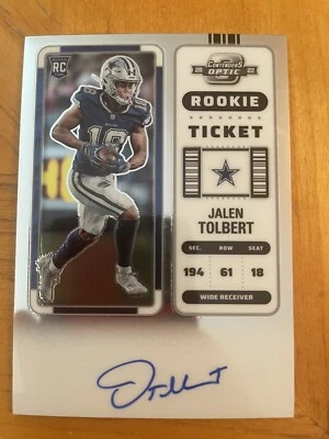 2022 Contenders Optic Rookie Ticket RPS Auto #122 Jalen Tolbert - Dallas Cowboys - Image 1 of 2