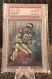 HOF Randy Moss 1998 Topps Finest #135 RC w/Coating - PSA 10 GEM MINT #05133433 - Picture 1 of 6