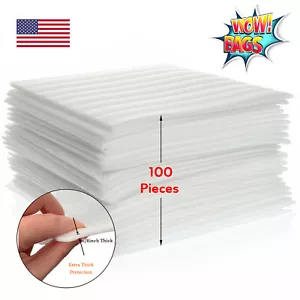 100 Ct Foam Wrap Sheets 12X12x1/8" Thick Cushion for Shipping Moving Packing - Picture 1 of 10