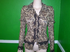 NEW NWT AXCESS  TOP SHIRT BLOUSE 10 MEDIUM SEMI SHEER SEXY SEE THROUGH - Picture 1 of 1