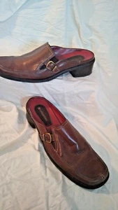 Damen Naturalizer braune Leder Pantoletten 11 M mit Gummizug und Schnalle - Bild 1 von 3