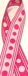 1.5" Reversible Polka Dot Ribbon - Color: Pink White - 20 Continuous Yards - Picture 1 of 1