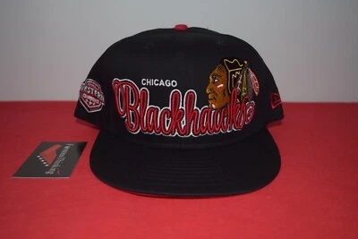NHL New Era Chicago Blackhawks Snapback Hockey Parche Sombrero 9Fifty No hatclub MLB Foto 1 de 4