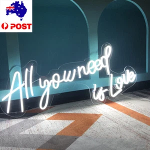 AU 27" All You Need Is Love LED Neon Light Sign Party Wedding Bedroom Wall Decor - Picture 1 of 10